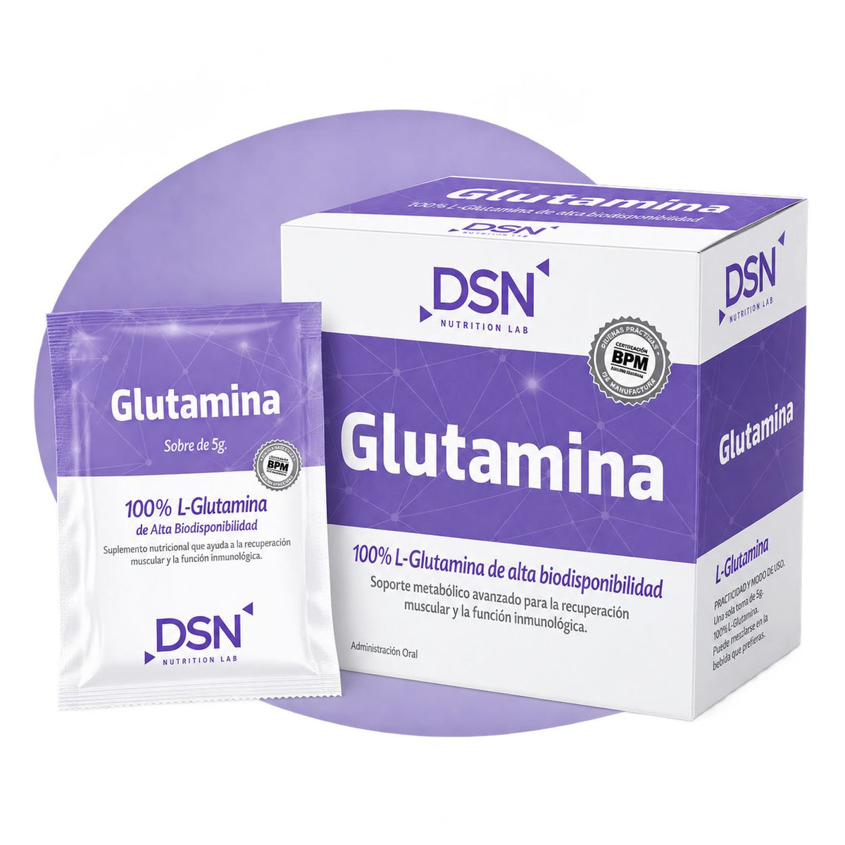 L-Glutamina DSN 100% Pura | 30 Sachets de 5 g